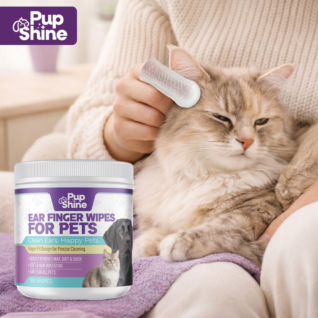 PupShine Ear Finger Wipes for Pets