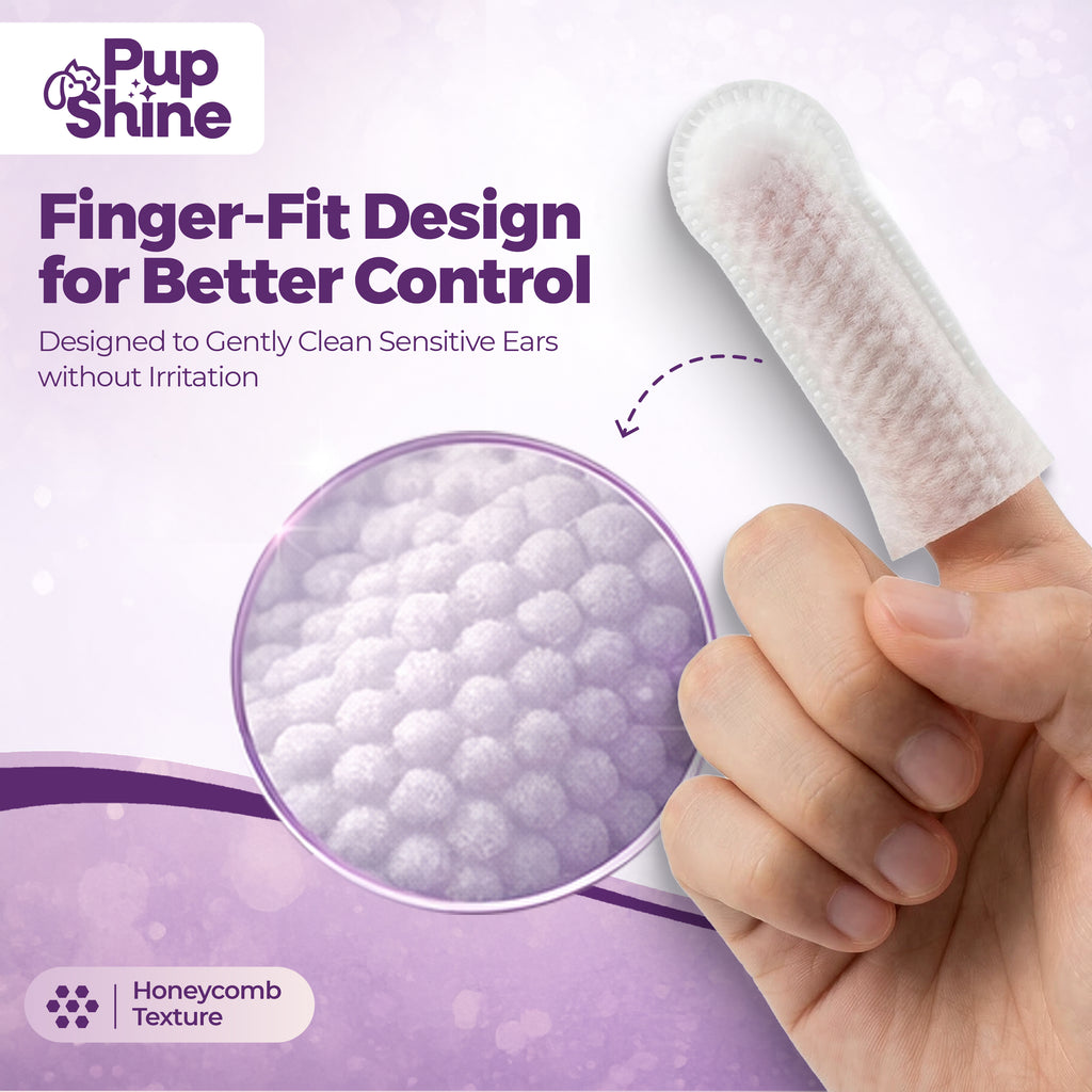 PupShine Ear Finger Wipes for Pets