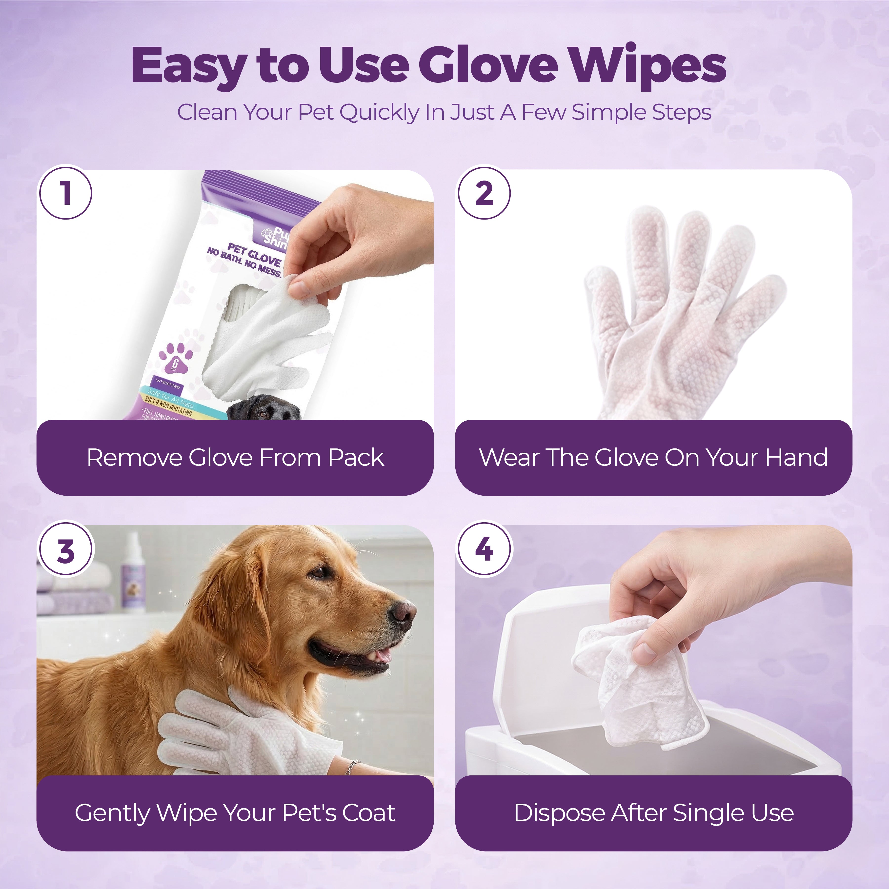 PupShine Pet Glove Wipes